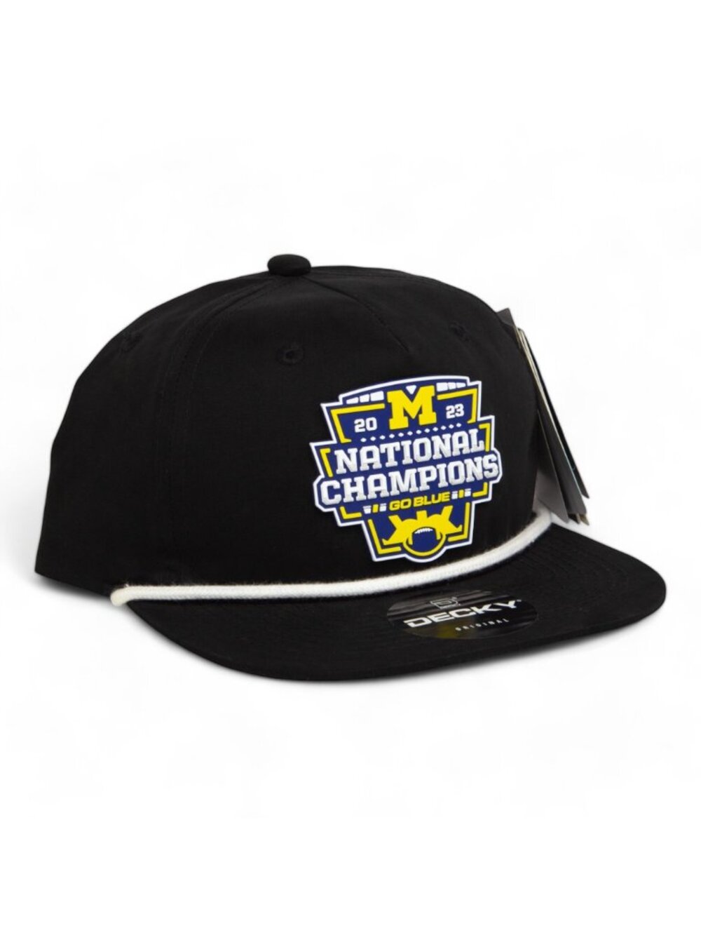 Michigan College Football Playoff 2023 National Champions Rope Hat- Black/ White